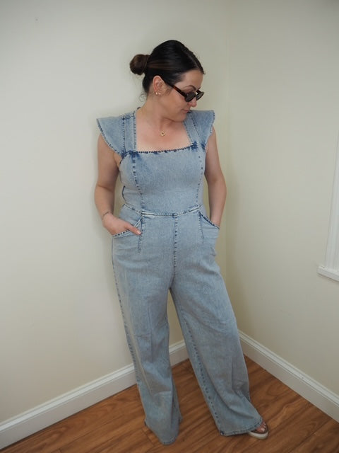 The Denim Frill Jumpsuit