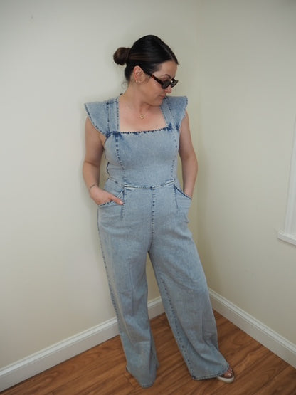 The Denim Frill Jumpsuit
